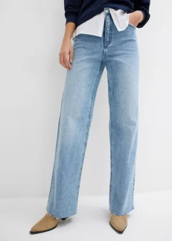 New Vaqueros con pierna ancha, talle alto y largo completo Mujer Tallas Pequeñas
