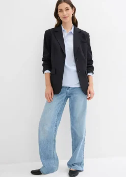 New Vaqueros con pierna ancha, talle alto y largo completo Mujer Tallas Pequeñas