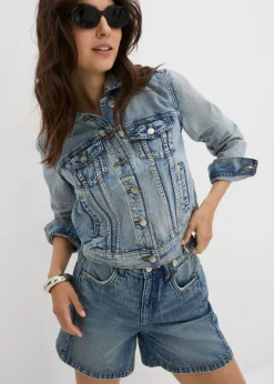Hot Vaqueros cortos poco elásticos con talle medio Mujer Shorts|Vaqueros