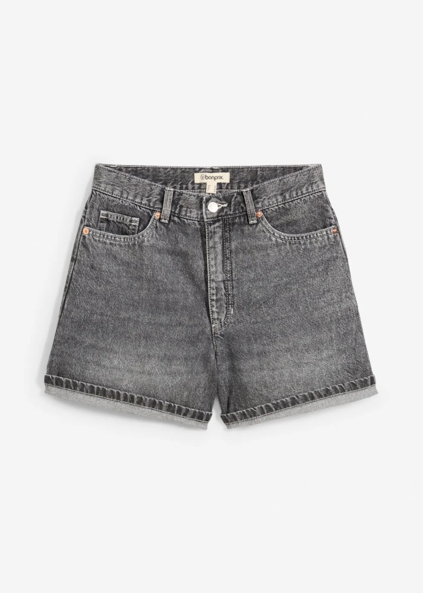 Discount Vaqueros cortos poco elásticos con talle alto Mujer Shorts|Vaqueros