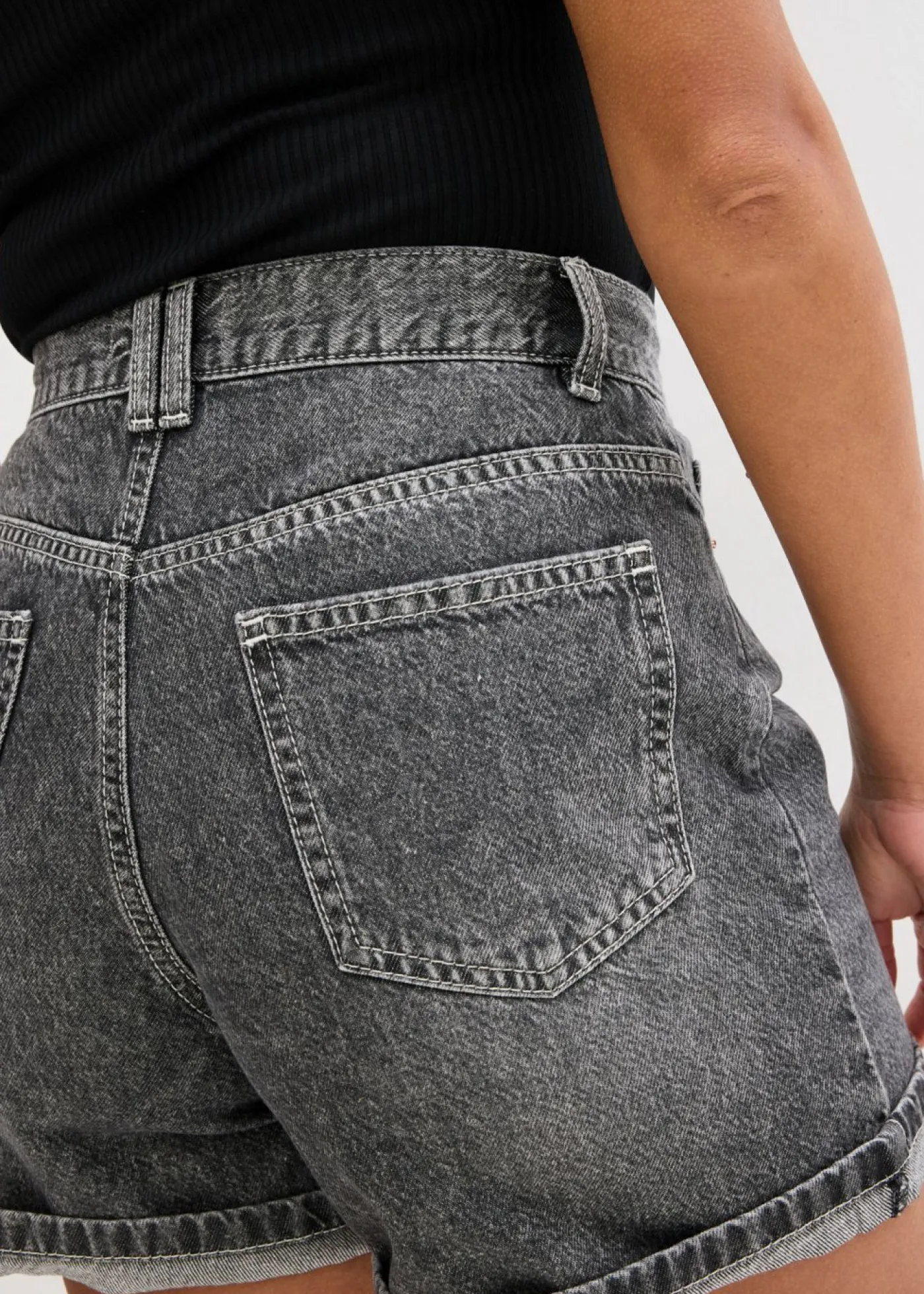 Discount Vaqueros cortos poco elásticos con talle alto Mujer Shorts|Vaqueros