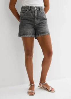 Discount Vaqueros cortos poco elásticos con talle alto Mujer Shorts|Vaqueros