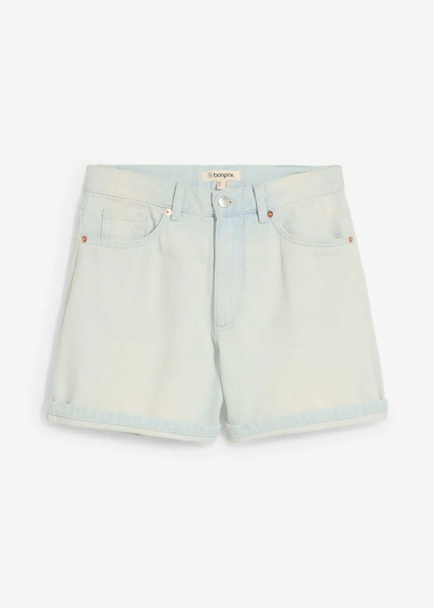 Outlet Vaqueros cortos poco elásticos con talle alto Mujer Shorts|Vaqueros