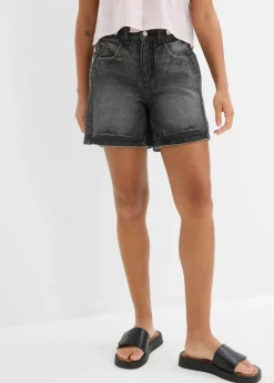 New Vaqueros cortos poco elásticos con talle medio Mujer Shorts|Vaqueros