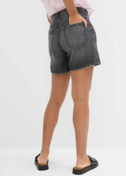 New Vaqueros cortos poco elásticos con talle medio Mujer Shorts|Vaqueros
