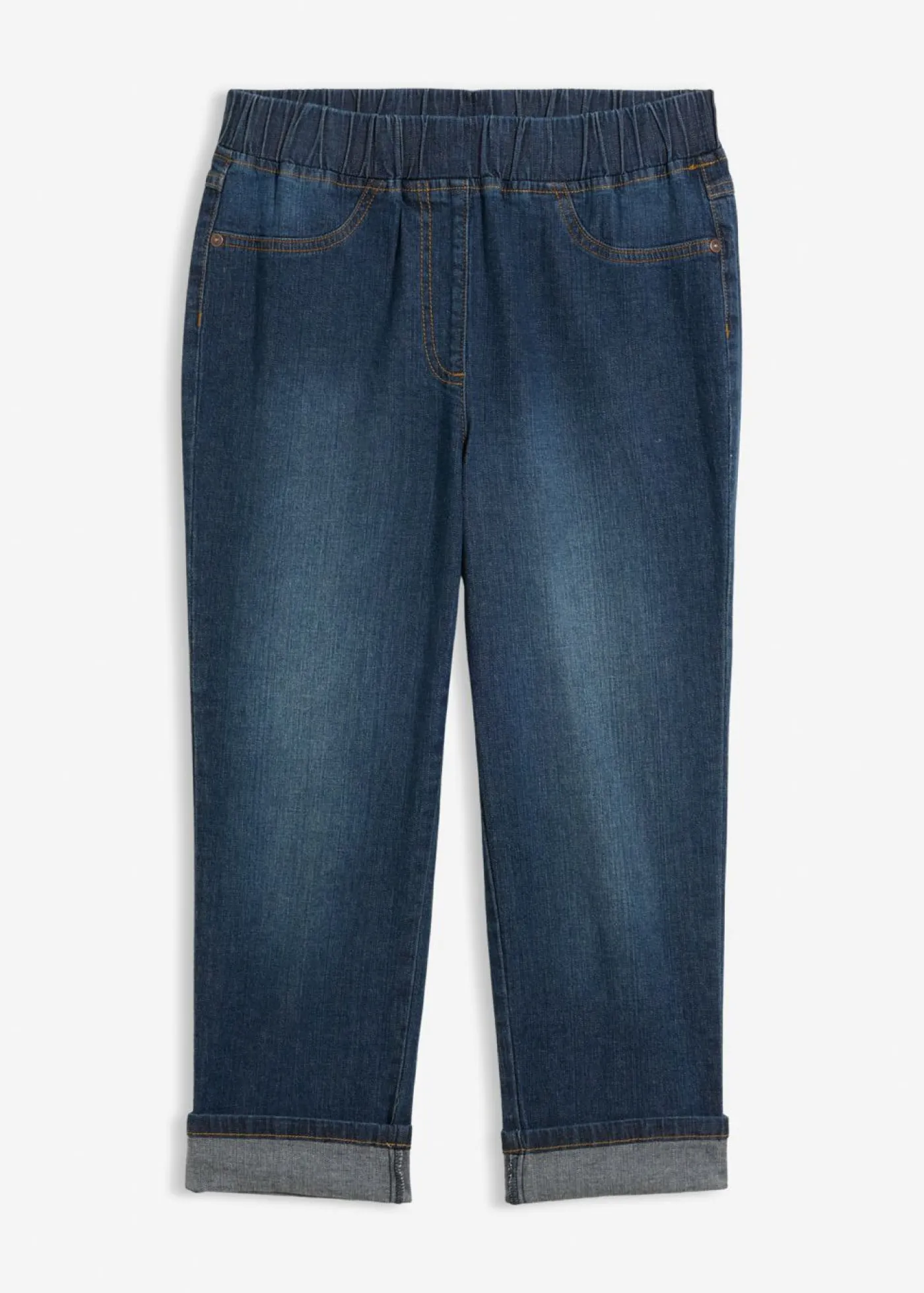 New Vaqueros de algodón con talle medio y corte slim Mujer Vaqueros