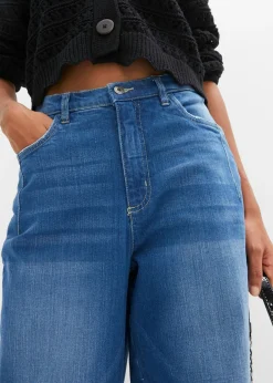 Outlet Vaqueros de algodón ecológico con talle alto y corte barrel Mujer Vaqueros