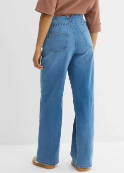 Discount Vaqueros de algodón orgánico con perneras recta y talle alto Mujer Tallas Pequeñas|Novedades