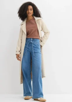 Discount Vaqueros de algodón orgánico con perneras recta y talle alto Mujer Tallas Pequeñas|Novedades