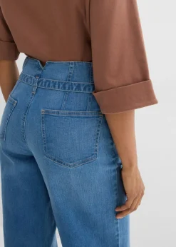 Discount Vaqueros de algodón orgánico con perneras recta y talle alto Mujer Tallas Pequeñas|Novedades