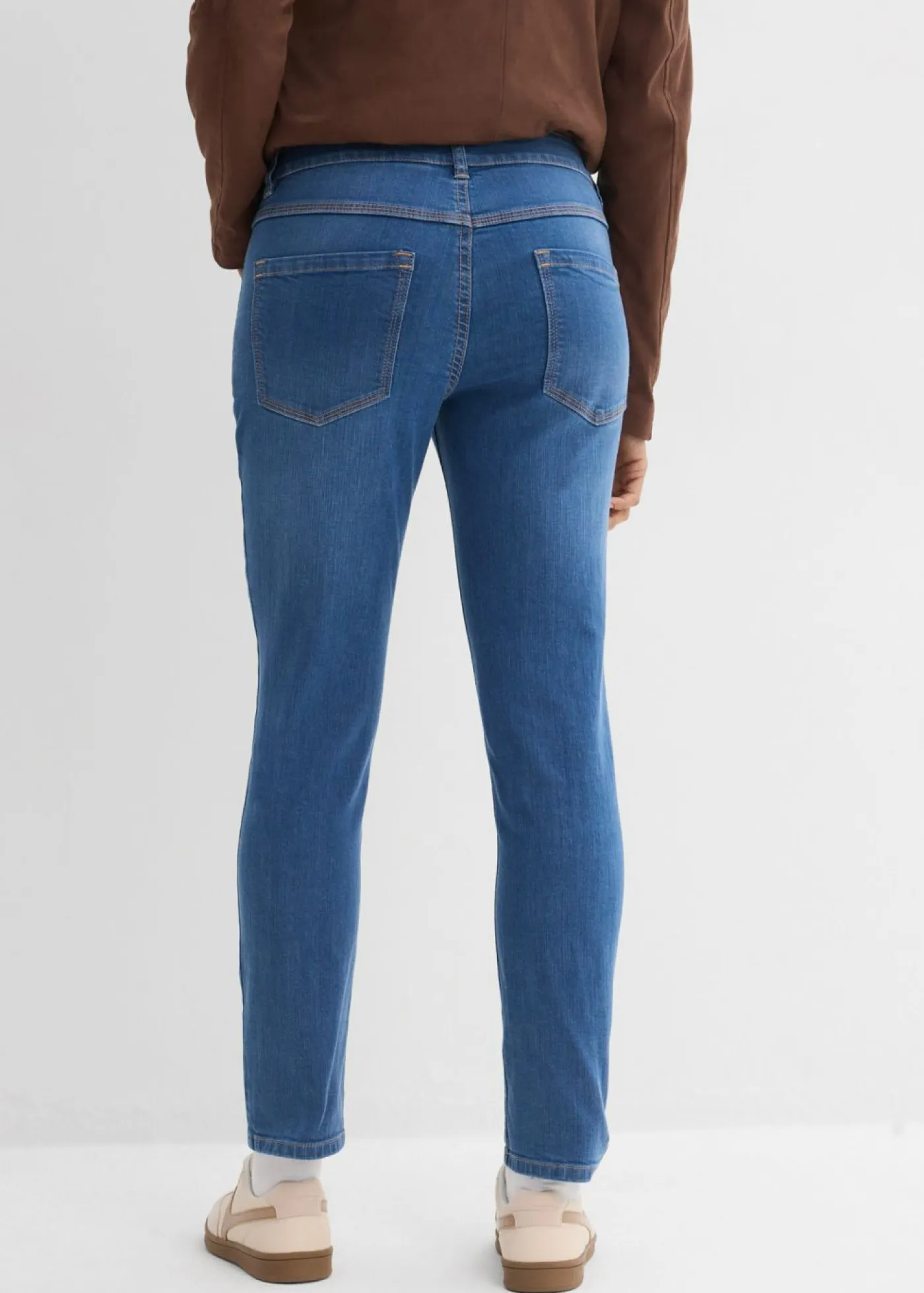 Discount Vaqueros de algodón orgánico con corte slim y talle medio Mujer Vaqueros