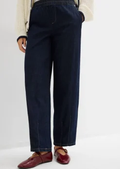 Hot Vaqueros de corte barrel con talle medio y cintura cómoda Mujer Vaqueros