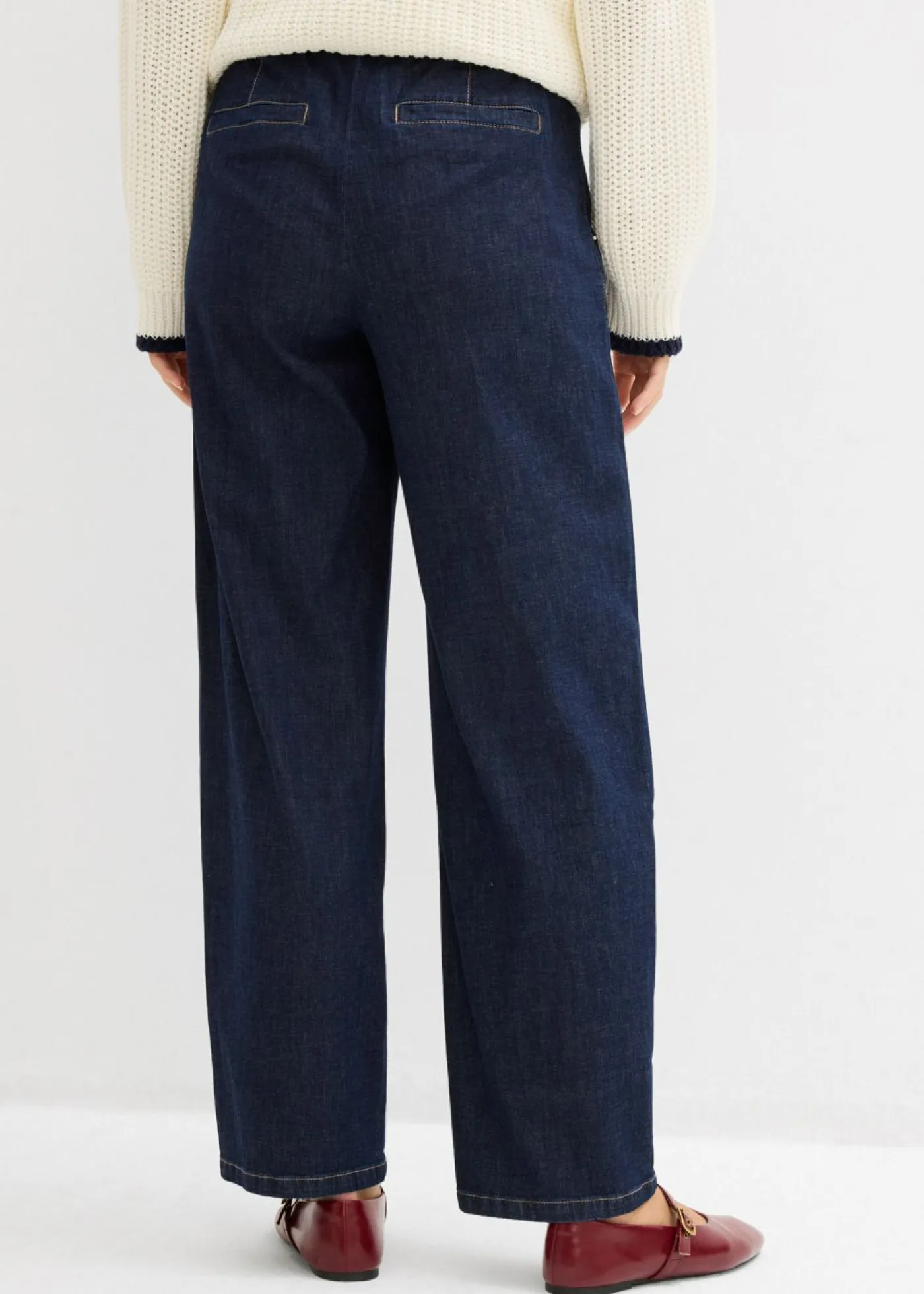 Hot Vaqueros de corte barrel con talle medio y cintura cómoda Mujer Vaqueros