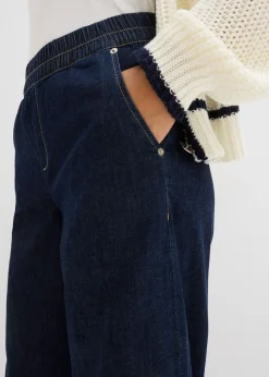 Hot Vaqueros de corte barrel con talle medio y cintura cómoda Mujer Vaqueros