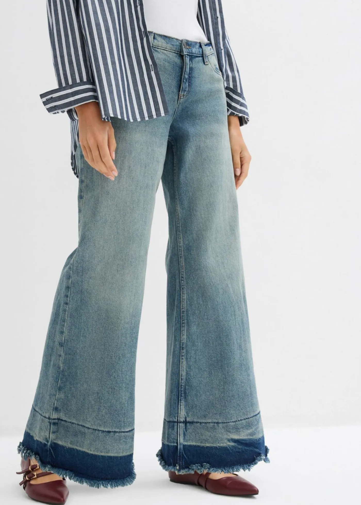 Vaqueros de pernera ancha, mid waist Mujer Vaqueros