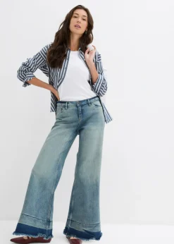 Vaqueros de pernera ancha, mid waist Mujer Vaqueros