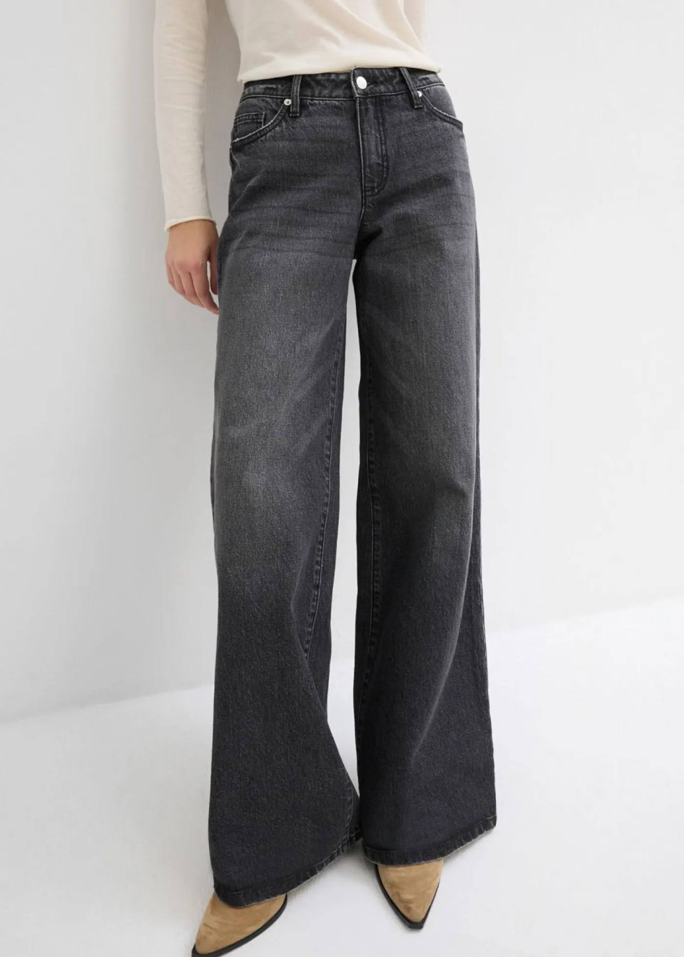 Hot Vaqueros de pernera ancha, mid waist, largo completo y low stretch Mujer Tallas Pequeñas