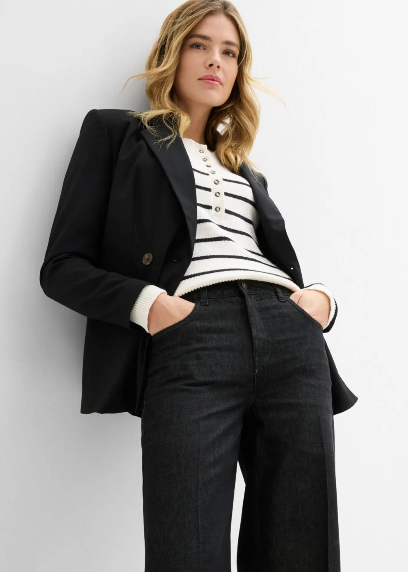 Online Vaqueros de pernera ancha, mid waist Mujer Tallas Pequeñas