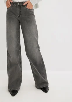 Outlet Vaqueros de pernera ancha, mid waist, elástico Mujer Tallas Pequeñas