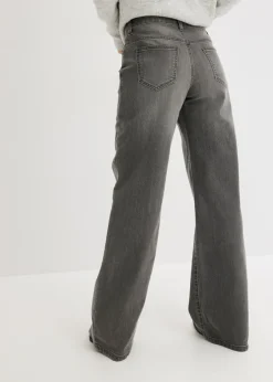 Outlet Vaqueros de pernera ancha, mid waist, elástico Mujer Tallas Pequeñas