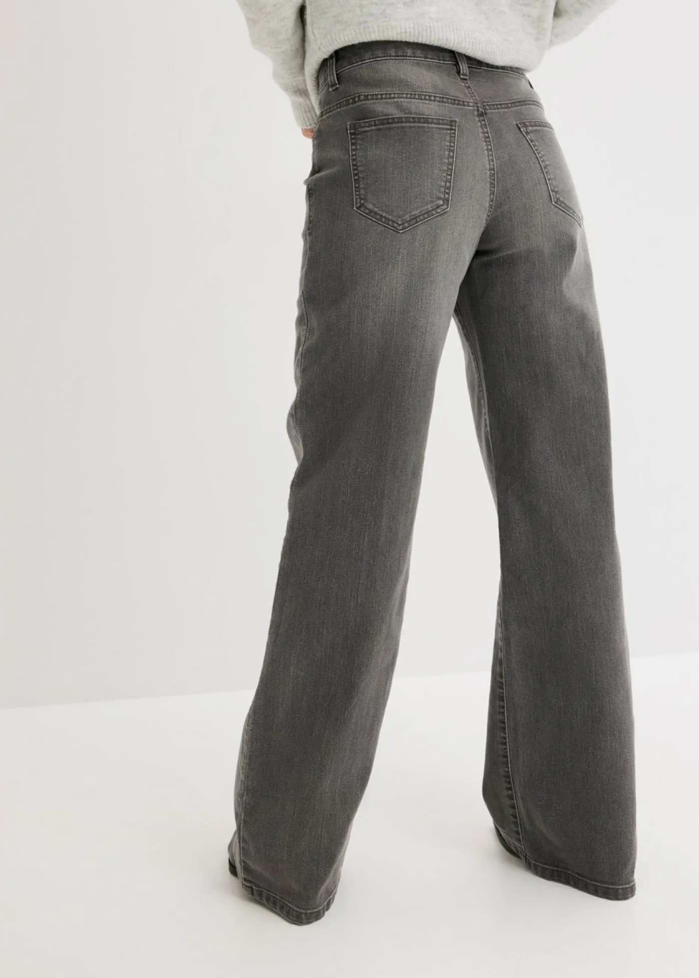 Outlet Vaqueros de pernera ancha, mid waist, elástico Mujer Tallas Pequeñas