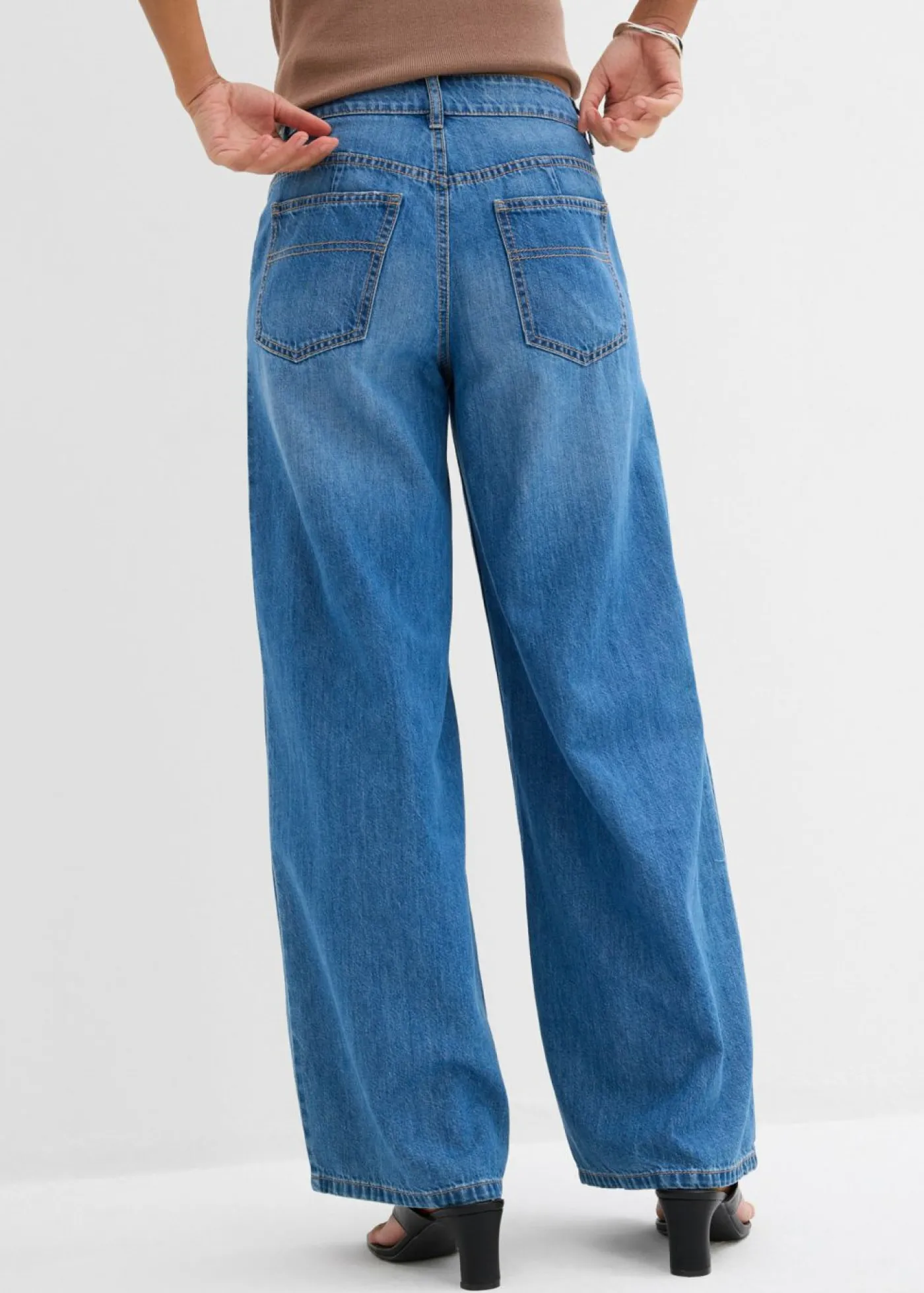Vaqueros de pernera ancha, mid waist Mujer Vaqueros