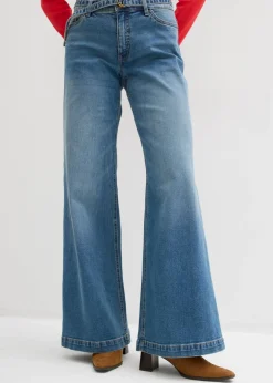Online Vaqueros de pernera ancha, mid waist, largo completo Mujer Tallas Pequeñas
