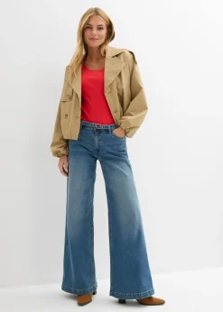 Online Vaqueros de pernera ancha, mid waist, largo completo Mujer Tallas Pequeñas