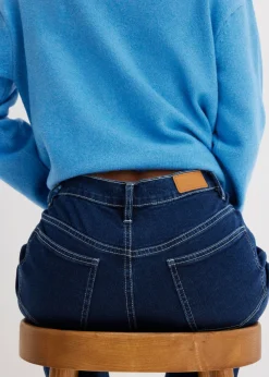 Sale Vaqueros de pernera ancha, high waist, de algodón orgánico Mujer Vaqueros|Tallas Pequeñas