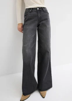 Online Vaqueros de pernera ancha, mid waist, largo completo y low stretch Mujer Vaqueros
