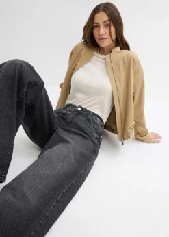 Online Vaqueros de pernera ancha, mid waist, largo completo y low stretch Mujer Vaqueros
