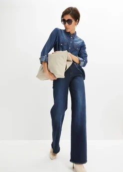 Hot Vaqueros de pernera ancha, high waist Mujer Vaqueros