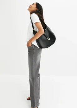 Vaqueros de pernera ancha, mid waist, elástico Mujer Vaqueros