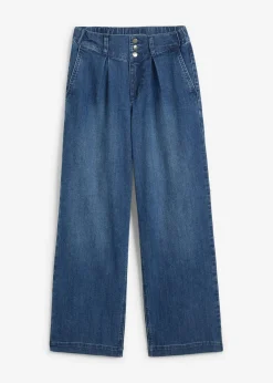 Discount Vaqueros de pernera ancha, high waist, cintura cómoda Mujer Vaqueros