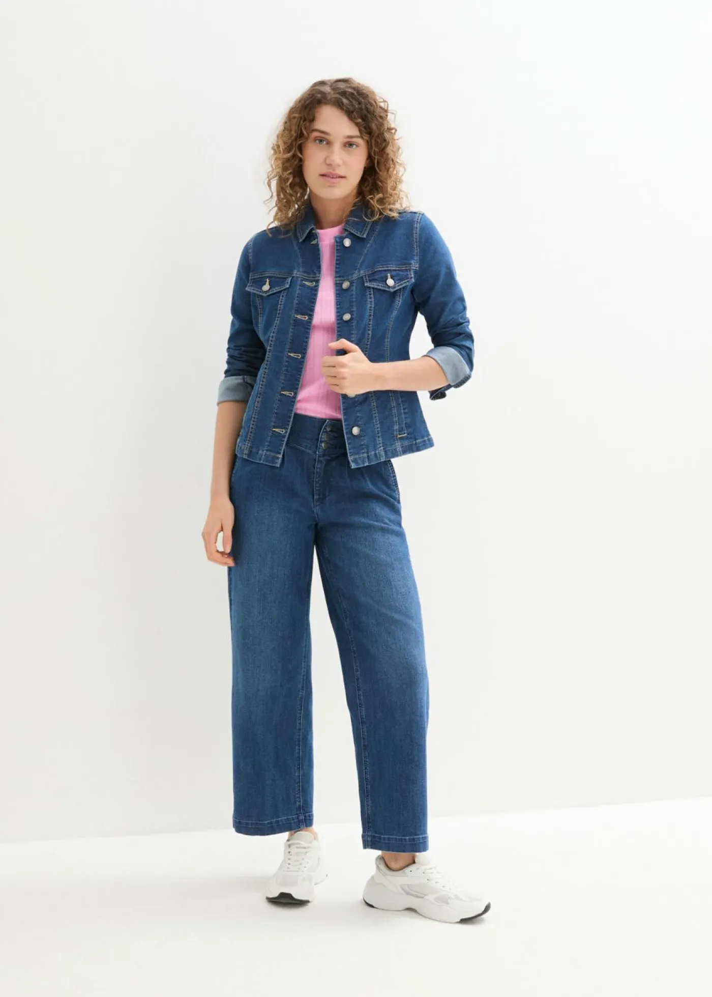 Discount Vaqueros de pernera ancha, high waist, cintura cómoda Mujer Vaqueros