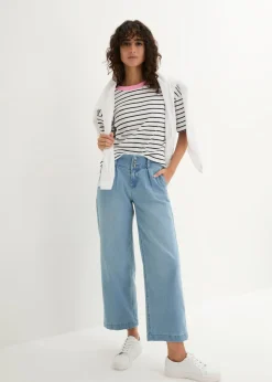 Vaqueros de pernera ancha, high waist, cintura cómoda Mujer Vaqueros
