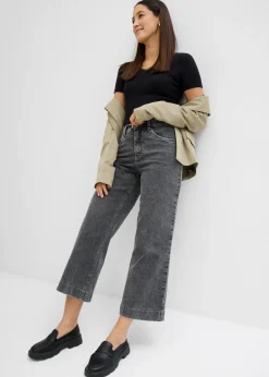 Clearance Vaqueros de pernera ancha, high waist, cropped Mujer Vaqueros