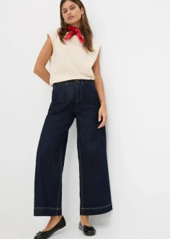 Hot Vaqueros de pernera ancha, high waist, cintura cómoda Mujer Vaqueros