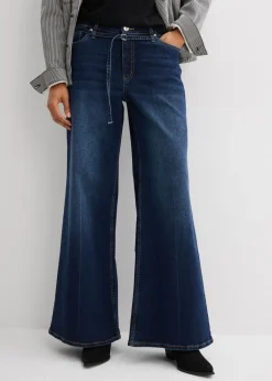 Outlet Vaqueros de pernera ancha, mid waist Mujer Tallas Pequeñas