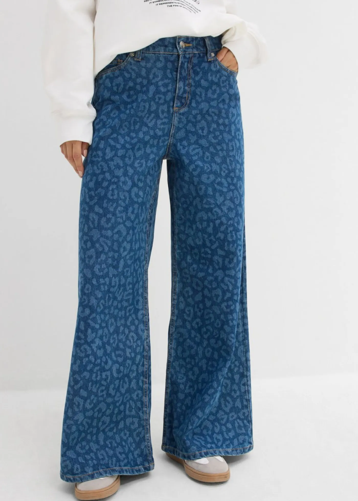 Clearance Vaqueros de pernera ancha, mid waist Mujer Tallas Pequeñas|Vaqueros