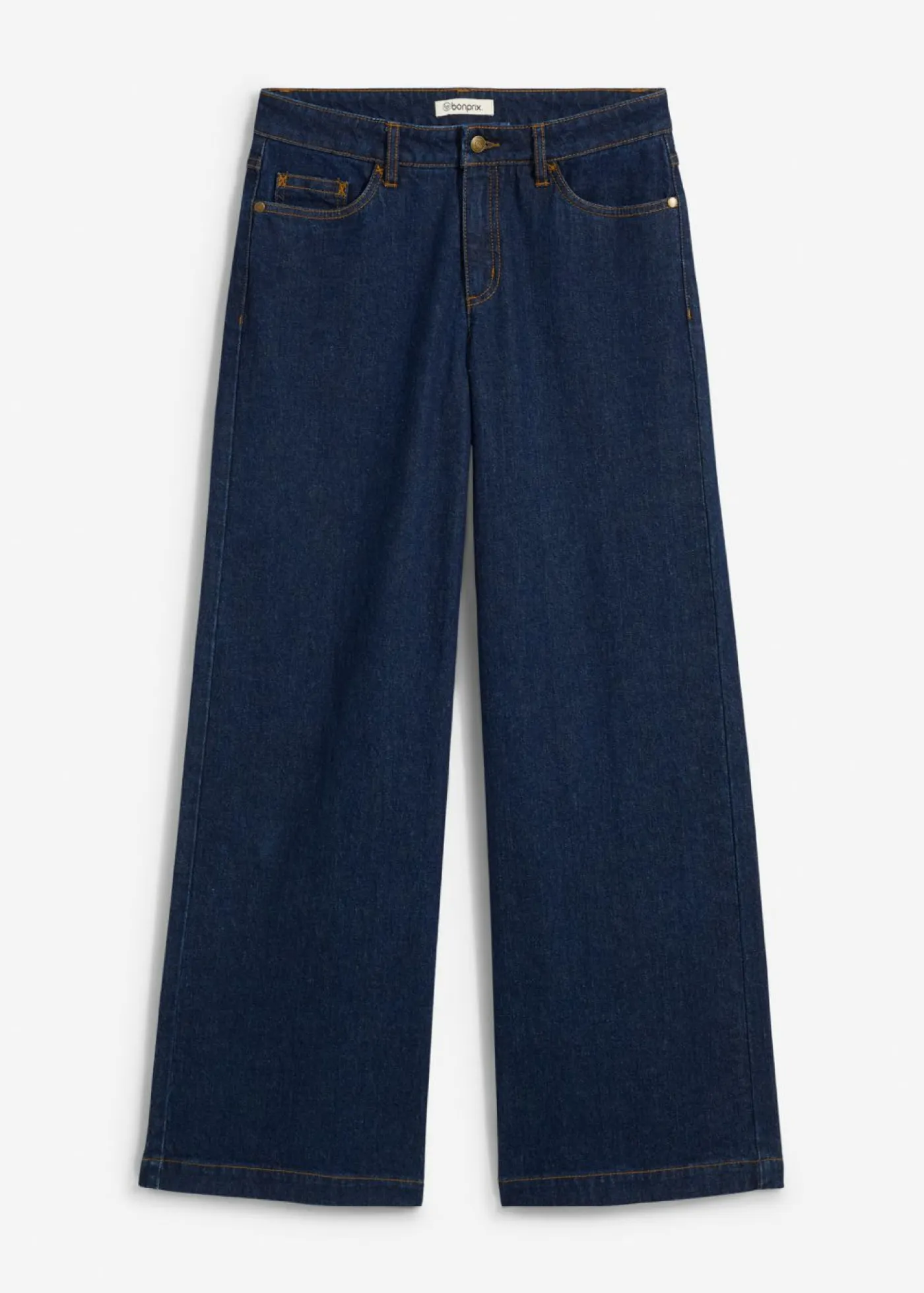Outlet Vaqueros de pernera ancha, mid waist, largo completo Mujer Vaqueros
