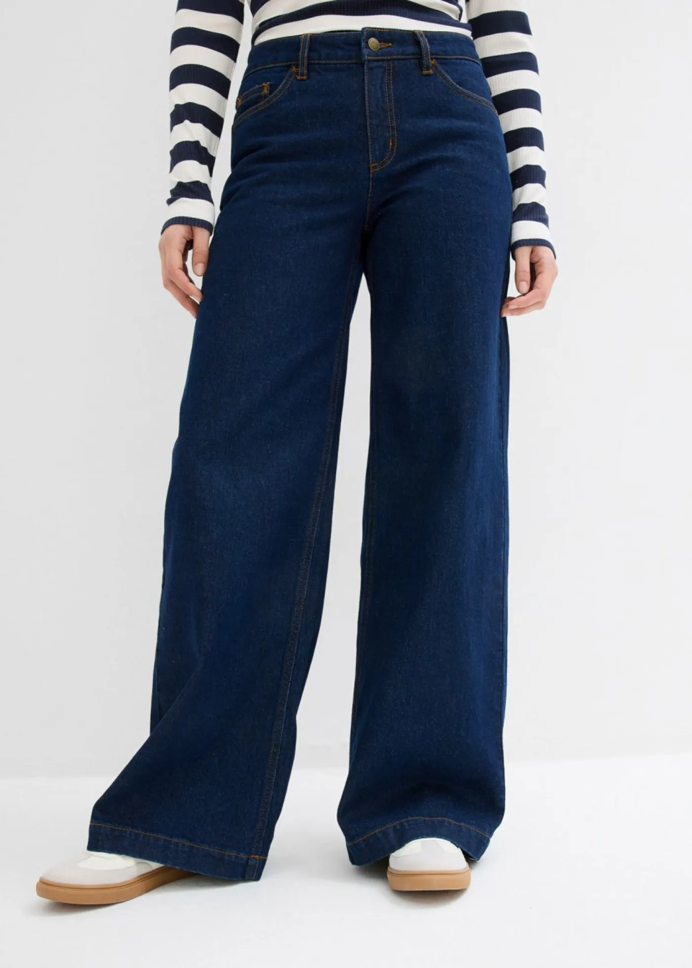 Outlet Vaqueros de pernera ancha, mid waist, largo completo Mujer Vaqueros