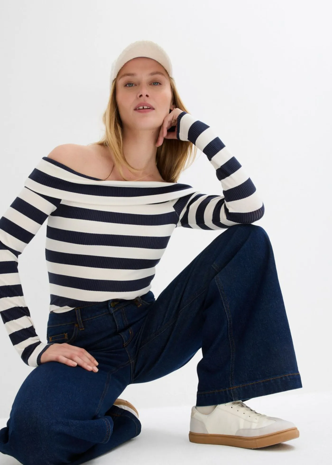 Outlet Vaqueros de pernera ancha, mid waist, largo completo Mujer Vaqueros
