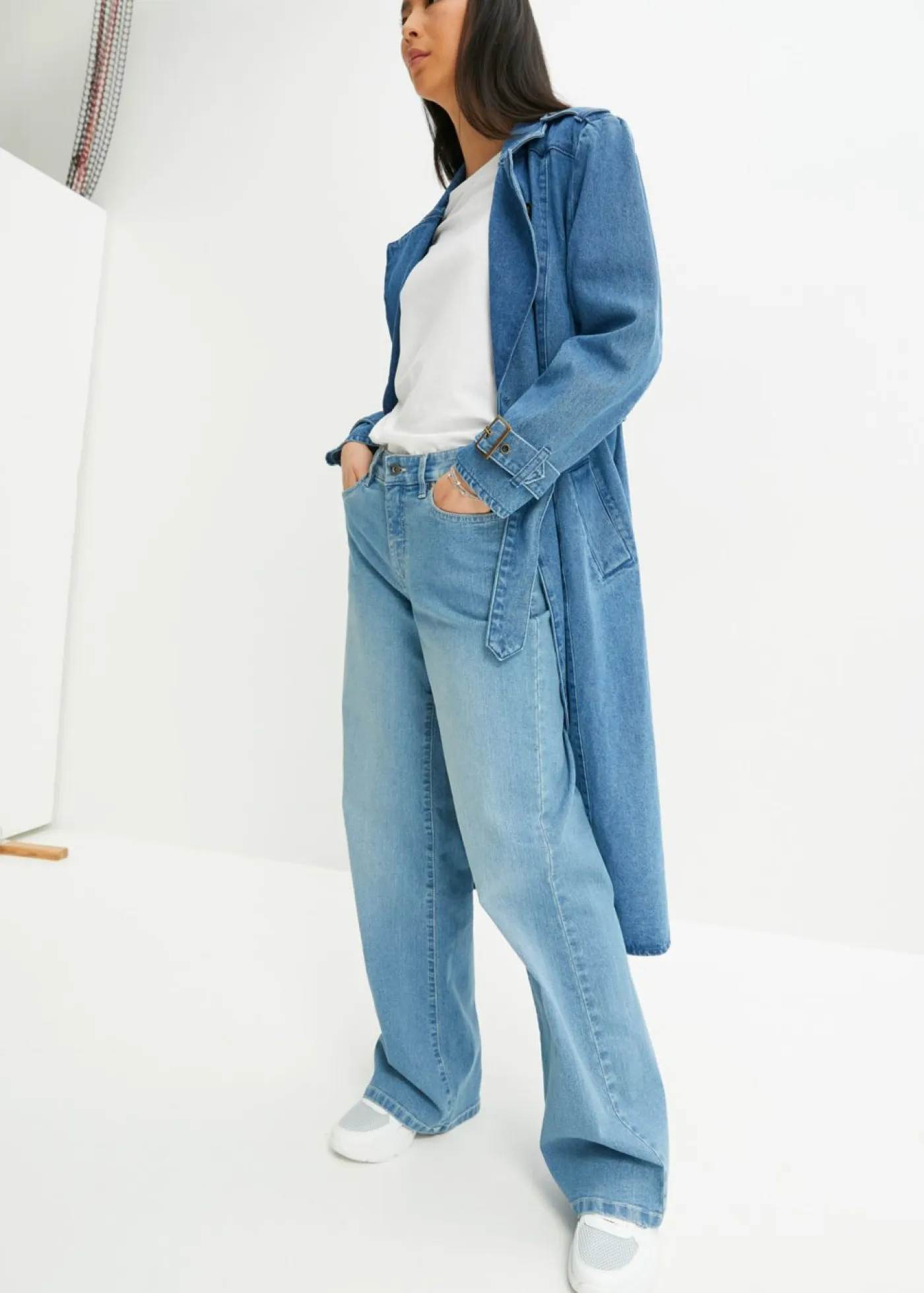 Best Vaqueros de pernera ancha, mid waist, elástico Mujer Vaqueros