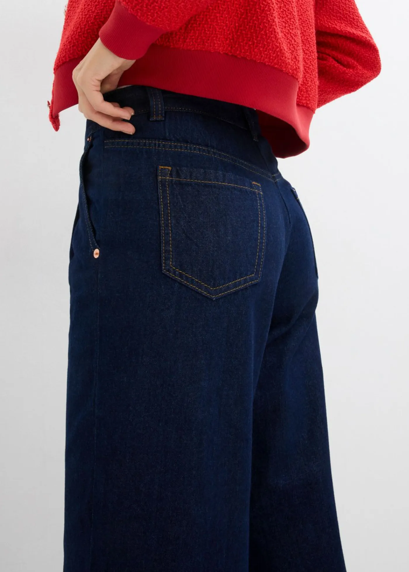 Sale Vaqueros de pernera ancha, mid waist Mujer Tallas Pequeñas