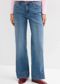 Vaqueros de pernera ancha, mid waist, largo completo Mujer Tallas Pequeñas|Vaqueros