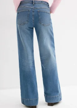 Vaqueros de pernera ancha, mid waist, largo completo Mujer Tallas Pequeñas|Vaqueros