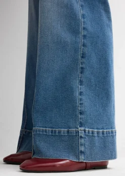 Vaqueros de pernera ancha, mid waist, largo completo Mujer Tallas Pequeñas|Vaqueros