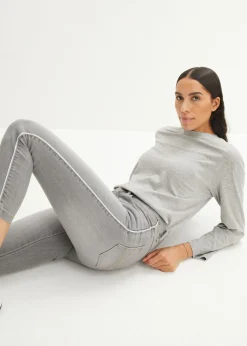 Outlet Vaqueros elásticos cómodos con largo capri y corte pitillo Mujer Vaqueros|Tallas Pequeñas