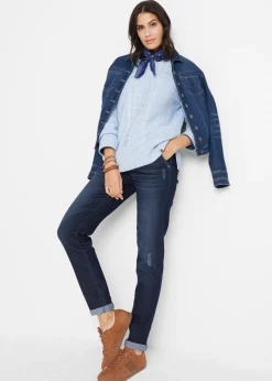 Best Vaqueros elásticos con corte boyfriend y talle medio Mujer Vaqueros